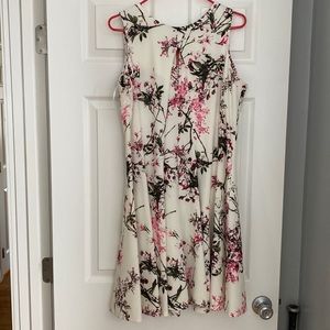 White floral a-line dress